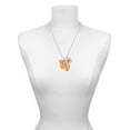 thumbnail image 3 of Delight Jewelry Acrylic Medium Triple Leaf Pearly Orange Silvertone Script Initial Disc - E - Charm Necklace, 20"+3", 3 of 4