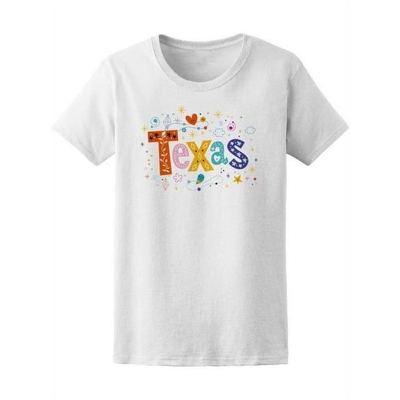 Texas State Cute Colorful Flower Tee Women's -Image by Shutterstock