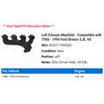thumbnail image 2 of Left Exhaust Manifold - Compatible with 1988 - 1996 Ford Bronco 5.8L V8 1989 1990 1991 1992 1993 1994 1995, 2 of 2