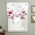 thumbnail image 2 of Watercolor Flowers Balloon Curtains for Windows, Bedroom Curtains 54 Inch Length, Spring Pink Ink Floral Botanical Tie Up Curtains Panels Thermal Insulated Bathroom Curtains Window 42"x54", 2 of 8