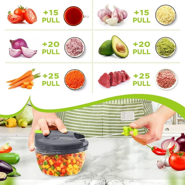 Hachoir Manuel Alimentaire Facile à Tirer Robot de Cuisine Coupe-Légumes  Mixeur pour Fruits / Nourriture Bébé /