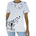 thumbnail image 4 of POGLIP Women's White Distressed Holes Printed T Shirt, 4 of 6