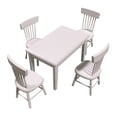 thumbnail image 1 of Juego de muebles en miniatura para casa de muñecas 1:12, mesa de comedor de madera, 4 sillas, accesorios para sala de estar, 5 unids/set Kearding  WJ4204-01B, 1 of 7