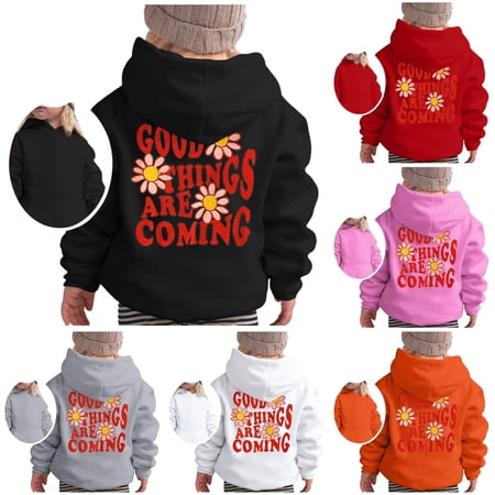 Girl s Hoodie Long Sleeve Soft Sweatshirt Graphic Hoody Kids Cute Pullovers Top Clothes for Girls Brr Hoodie 5-6 Years