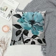 thumbnail image 2 of Orinice Throw Pillow Cover Blue Flower Floral Teal Pattern with Roses Watercolor Colorful Decorative Pillow Case Funny Home Decor Square  Cushion Pillowcase White, 2 of 5