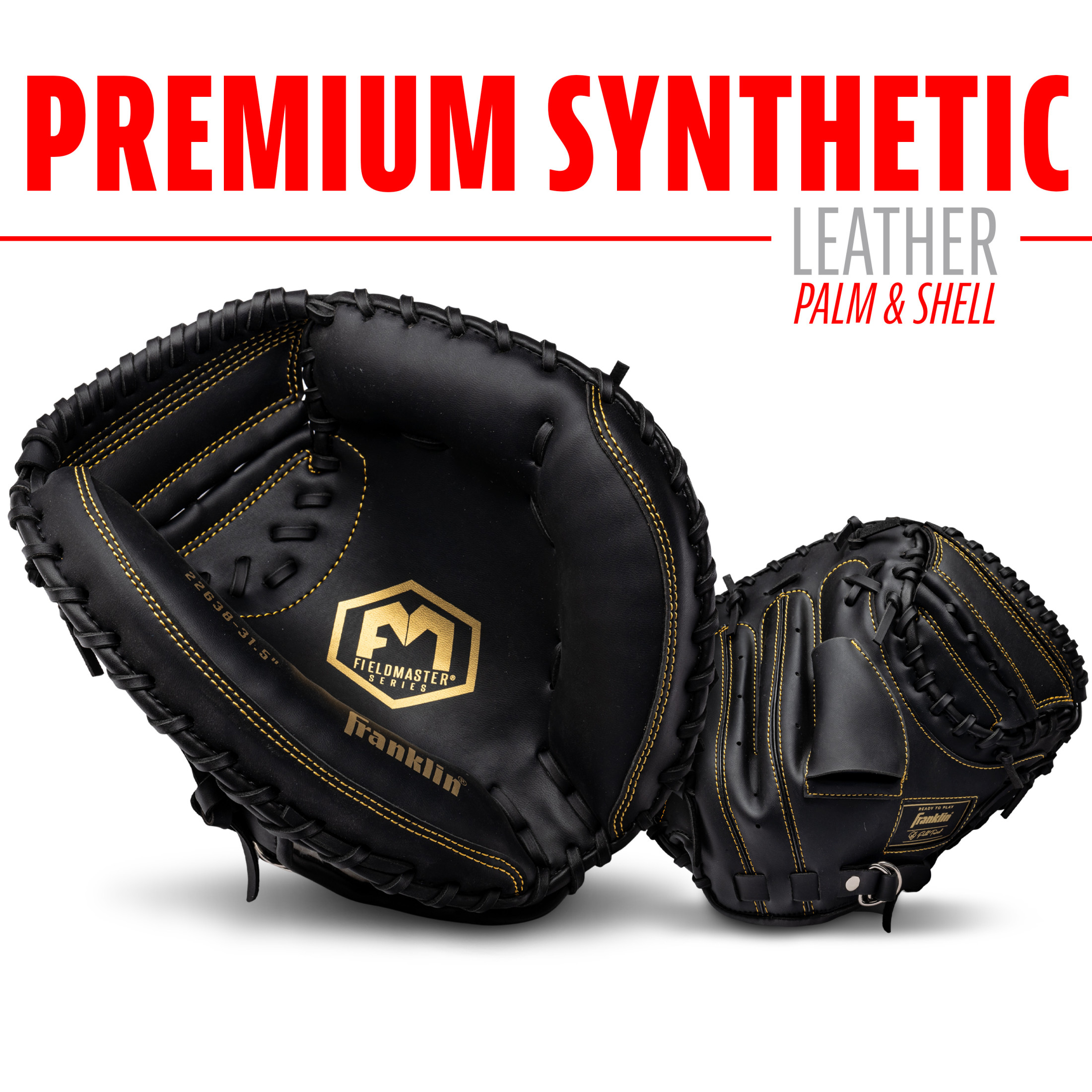 Franklin Sports Field Master 31.5" Catcher's Mitt, Black/Gold photo 4
