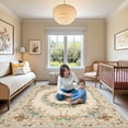 thumbnail image 5 of Jakolive Apricot Butterfly-Patterned Area Rug: 4x6 Lightweight Washable Carpet with Floral Accents – Perfect for Girls' Bedrooms, Living Rooms, Dining Areas (Under Kitchen Tables), Indoor Spaces, 5 of 7