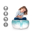 thumbnail image 2 of Turquoise Storage Toy Bag Chair, Abstract Floral Flowers Pattern Classic Design Illustration, Stuffed Animal Organizer Washable Bag, Large Size, Teal Turquoise White, by Ambesonne, 2 of 3