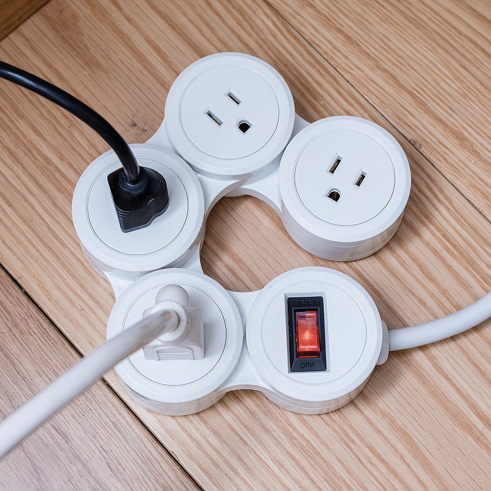 Flexible Power Strip Includes Four Outlets & Bendable Strip with 30