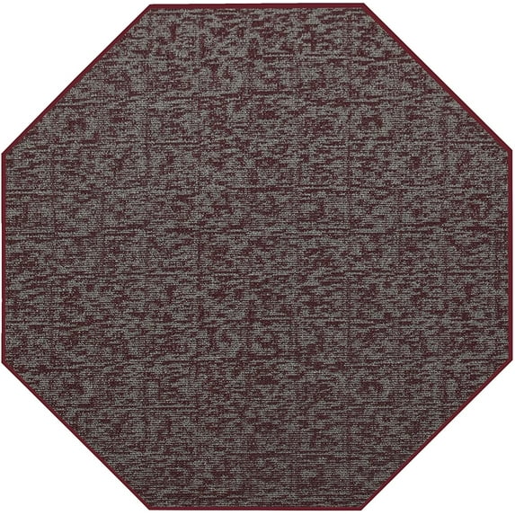 Indoor Outdoor custom size area rugs made in USA comes in Ten colors and Nine shapes rectangular,round,square,runners,oval,hexagon,octagon,half round - Burgundy, 3' Octagon Area Rugs