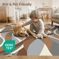 thumbnail image 4 of ODIKA 2'x3' Washable Throw Rug Minimalist Motion Livingroom Playroom Abstract Contemporary Wave Playful for Hallway, Study Room, Non-Slip Low Profile, Flatwoven, 4 of 7
