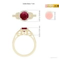 thumbnail image 5 of ANGARA Natural Aeon Vintage Style 1.4 ct Ruby Halo Leaf & Vine Engagement Ring with Milgrain in 14K Yellow Gold for Women (Size-7mm) | July Birthstone Jewelry for Her, 5 of 10