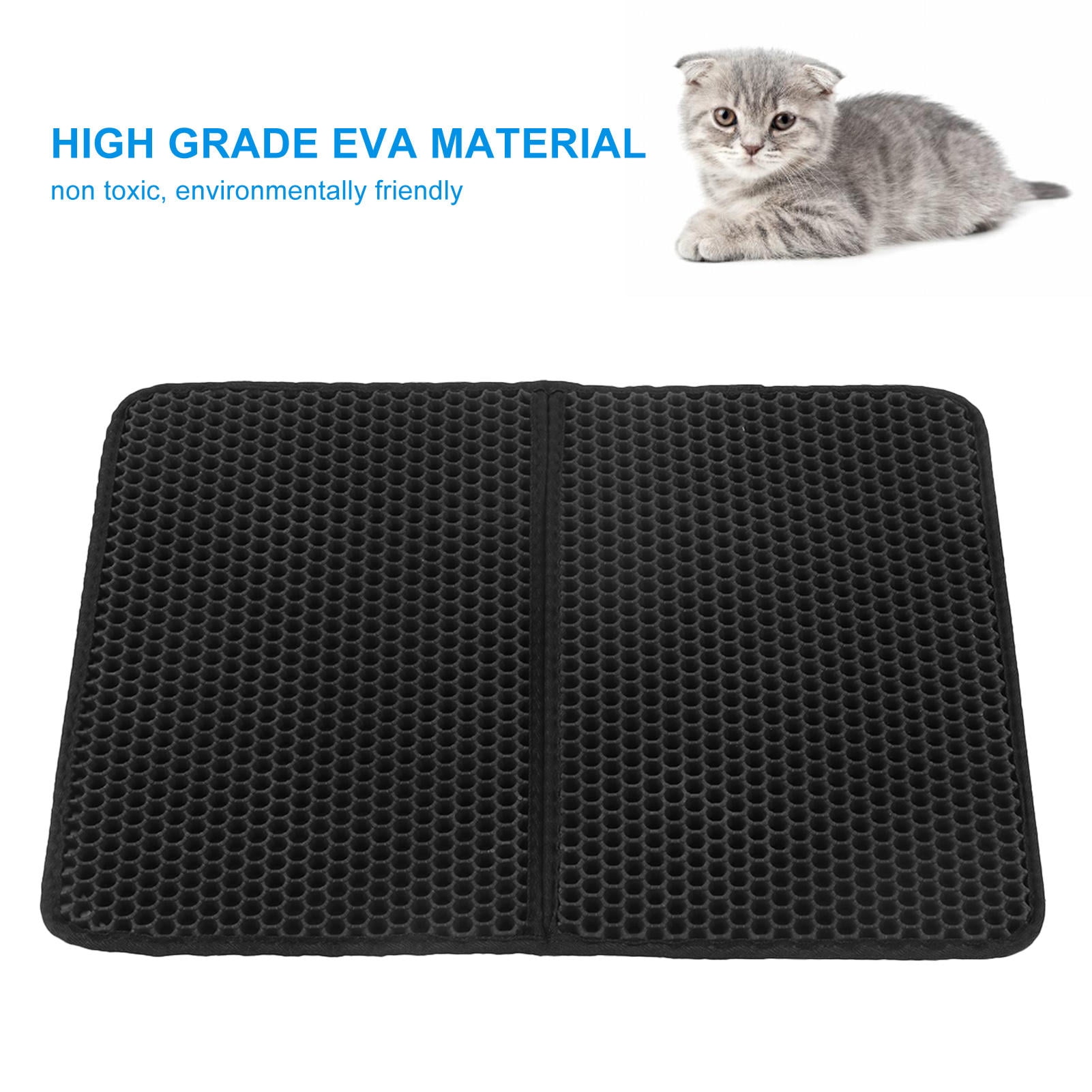 BOKYAN Double‑Layer 3D Honeycomb Cat Litter Mat – Waterproof, Non‑Slip, Easy to Clean, 28×41 cm