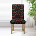 thumbnail image 3 of COEQINE Dining Chair Slipcovers Set of 6, Machine Washable Stretchable Chair Covers for Dining Chairs, Universal Fit Polyester Spandex for Stain & Scratch Protection, Cherry Black, 3 of 7
