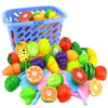 Set of 23Pcs Plastic Fruit Vegetables Cutting Toy Early Development and Education Toy for Baby