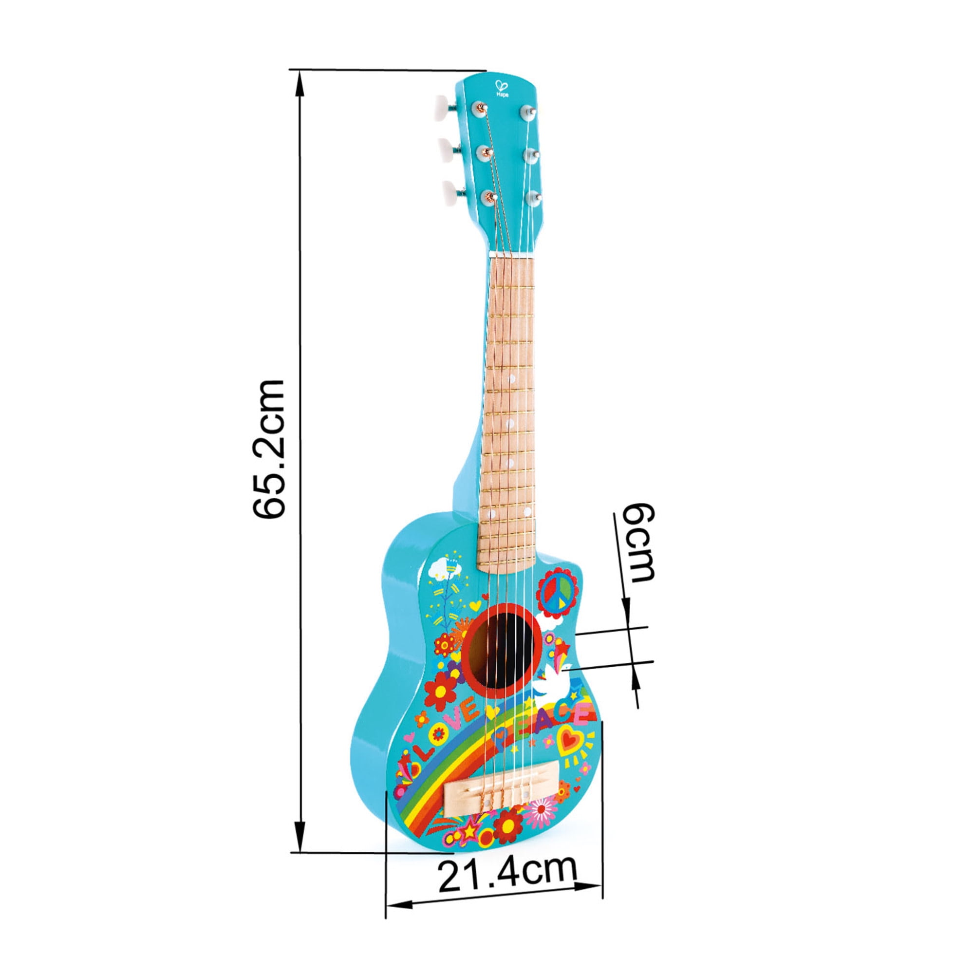 Hape First Flower Power 26" Musical Guitar in Turquoise for Preschool & Toddler