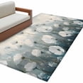 thumbnail image 2 of 3'x5' Area Rugs, Botanical White Floral Indoor Outdoor Area Rug for Living Room Bedroom, Abstract Oil Painting Plant Washable Bathroom Rugs Kitchen Floor Carpet Mats Home Decor Aesthetic, 2 of 8