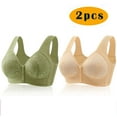 thumbnail image 3 of fheaev 2 Pack Front Closure Bras For Women Plus Size Full Coverage No Underwire Comfort Wireless Snap Closing Convenient Everyday Bra Front Button Bras Middle-Aged Older Women Front Buckle Corset Bra, 3 of 5