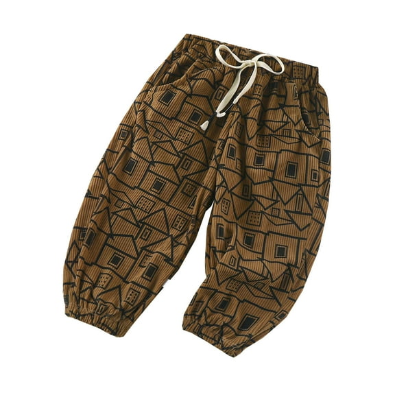 YAYUBA Toddler Girls Retro Long Harem Pants Corduroy Baby Baggy Trousers Loose Fit Elastic Waistband Bloomers, Brown, 6-12 Months