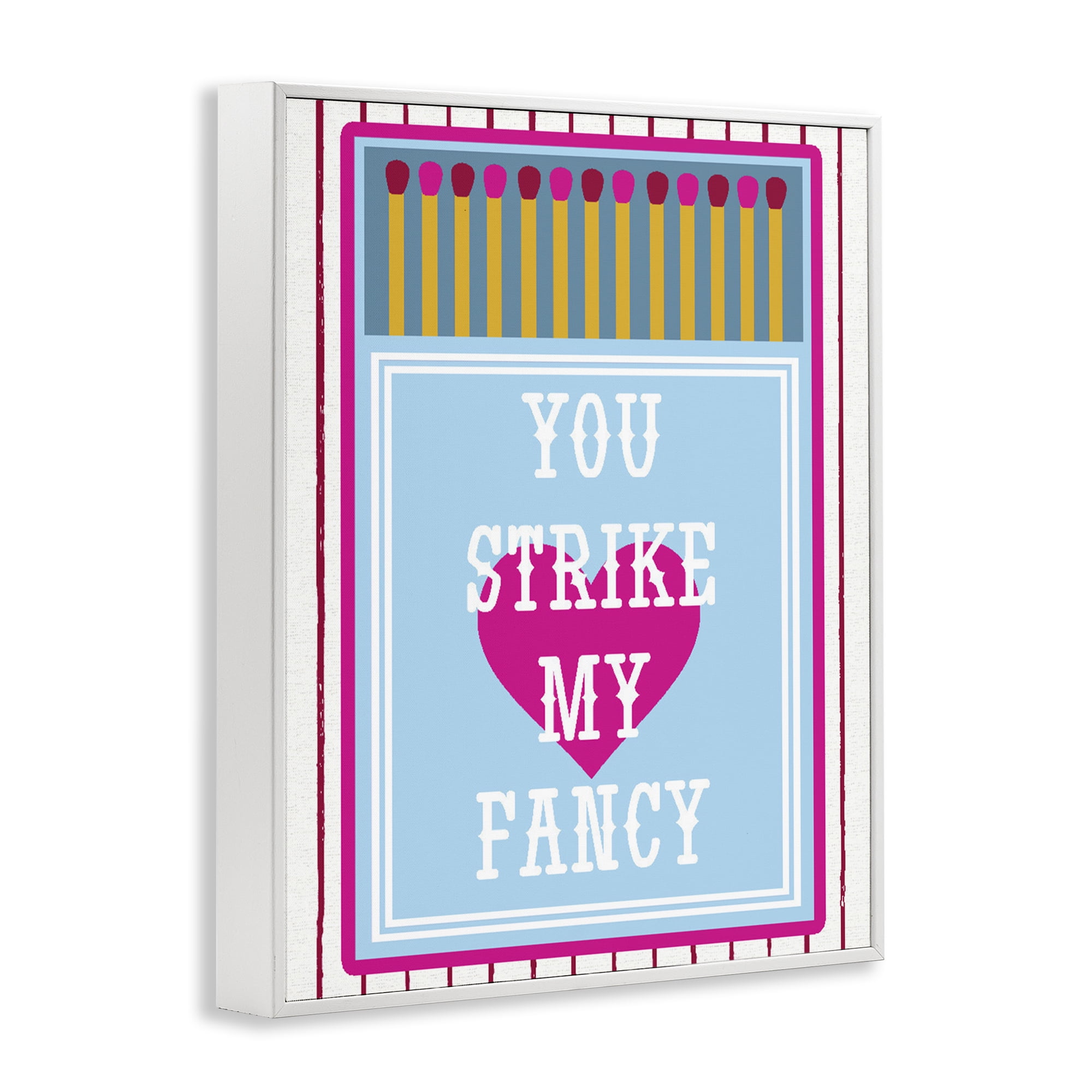 Stupell Industries You Strike My Fancy White Framed Giclee Art, design by Lil' Rue