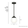 thumbnail image 6 of Hunter - Hepburn 1-light Matte Black, Medium Size Pendant Light, Dimmable, Modern Style, Globe Shaped, for Bedrooms, Dining, Living Rooms - 19871, 6 of 7