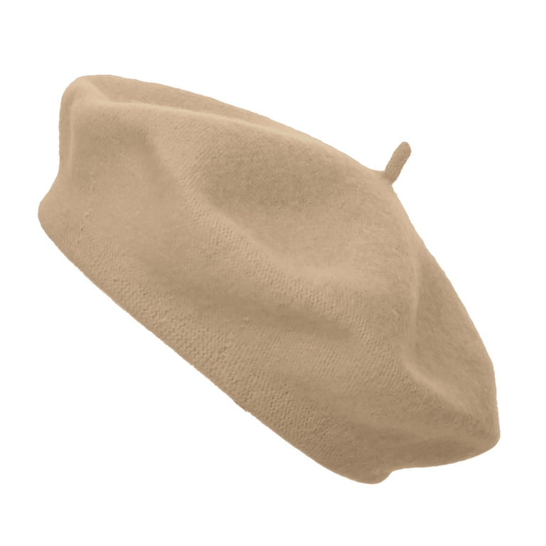 9426 Women\'s Beret, Khaki, One Size Fits Most Womens One Size Fits Most Khaki Colored Straw Twin Beret Hat  main image 4