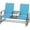 Blue, variant on Topcobe Outdoor 2-Seater Swing Bench, Patio Glider Loveseat with Table, Rustic Steel Frame, Cream White Seating