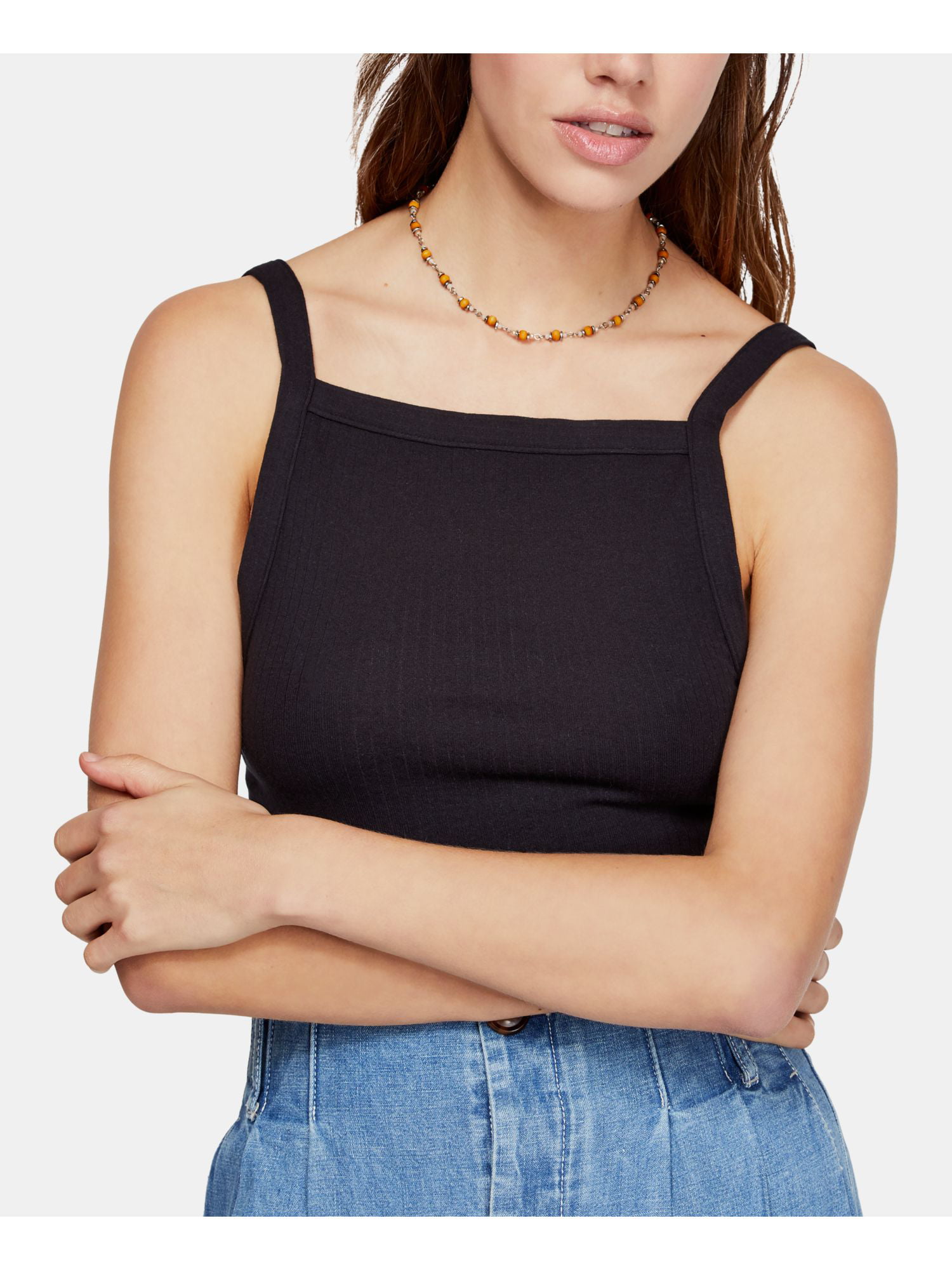 New Free People Womens Seamless Sleeveless Simple High Neck Crop Top Xs-L $20