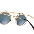 thumbnail image 6 of Cool Flip Up Lens Steampunk Vintage Retro Style Round Sunglasses Tortoise Gold X, 6 of 12
