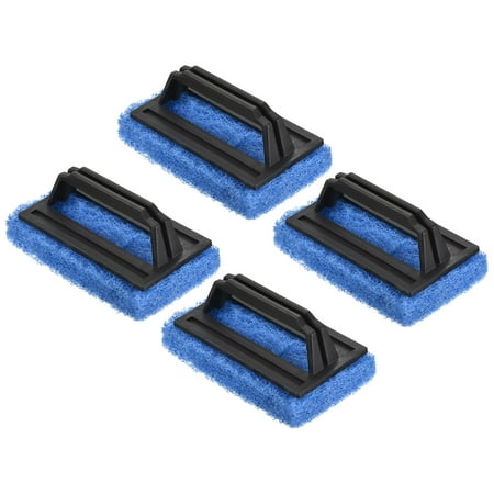 

Uxcell 15cm Kitchen Cleaning Scouring Pad Brush with Handle Blue 4 Pack