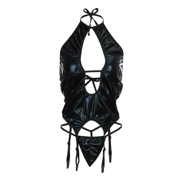 Women Faux Leather Strap Sexy Plus Size Lingerie Clearance Sale