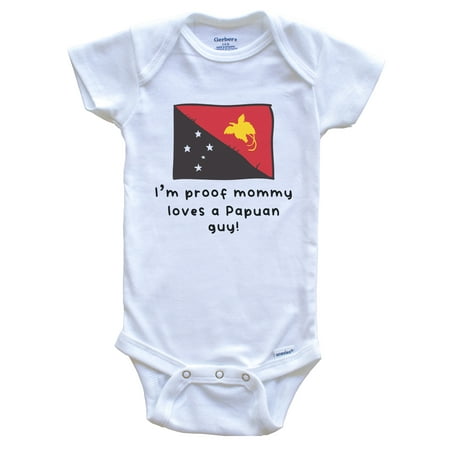 

I m Proof Mommy Loves A Papuan Guy Papua New Guinea Flag Baby Bodysuit