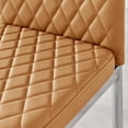 thumbnail image 6 of 4x Milan Mustard Yellow Chrome Hatched Faux Leather Dining Chairs, 6 of 6