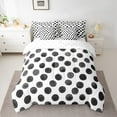 thumbnail image 2 of Manfei Modern Abstract Geometric 7-Piece Twin Bedding Sets,Circle Circular Print Bedding Comforter Set,Black Polka Dots Sheet Sets For Men Women,Super Cozy Room Decor Reversible, 2 of 8