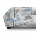 thumbnail image 3 of Baby Shower Soft Flannel Fleece Blanket, Chevron Dots and Stripes Whale Composition Cartoon Illustration, Cozy Plush for Indoor and Outdoor Use, 50" x 70", Pale Blue Grey and White, by Ambesonne, 3 of 6