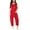 Red, variant on Aocisk Girls Romper Casual V Strap with Bow Print Solid Color Loose with Pocket Girls Pants Hot Pink 11-12 Years