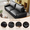 thumbnail image 3 of Poshby 71.25''W Faux Leather Loveseat 2 Seater Couch Sofa with Side Pockets for Living Room, Black, 3 of 8