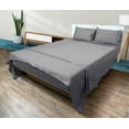 thumbnail image 3 of Cloud Fino 100% Cotton Sheet Set- 4 Piece Sheet Set- 600 Thread count- Flat Sheet, Fitted Sheet ups to 15" Deep pocket and 2 pillowcases- Super Soft Hotel Luxury Sheets Set(Silver Grey,Twin), 3 of 6