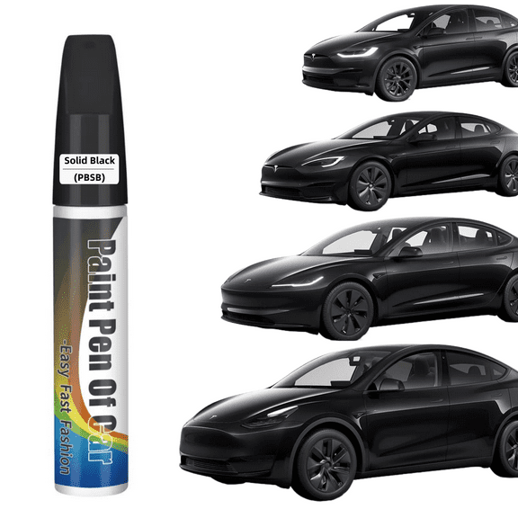Car Touch Up Paint(Solid Black(PBSB)) for Tesla Model Y/3/S/X, 2 in 1 DIY Car Paint Scratch Repair Kit