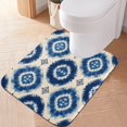thumbnail image 6 of 2 Piece Bath Mat Set with U-Shaped Toilet Mat and Rectangle Bath Rugs Non Slip Machine Washable Bathroom Mats Intricate Blue and White Tie-dye, 6 of 7