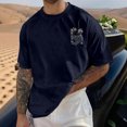 thumbnail image 7 of Mens Graphic T-shirts Short Sleeve Crewneck Tee Beach Vacation Print Loose Summer Beachwear Top Navy XXL, 7 of 7