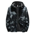 thumbnail image 3 of Men‘s Autumn And Winter Printed Hooded Windproof Thin Jacket Coat Top Blouse, 3 of 5