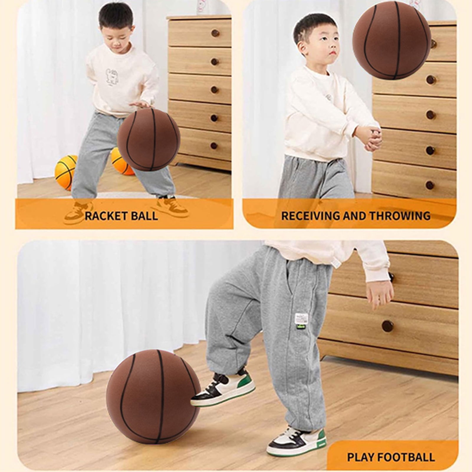 YIFAEUX Silent Ball Low-Noise Training Basketball Lightweight Exercise Ball Sports Equipment for Indoor Outdoor