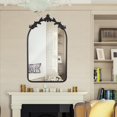 thumbnail image 6 of Head West Arch Black Ornate Metal Framed Accent Wall Mirror- 22" x 38", 6 of 8