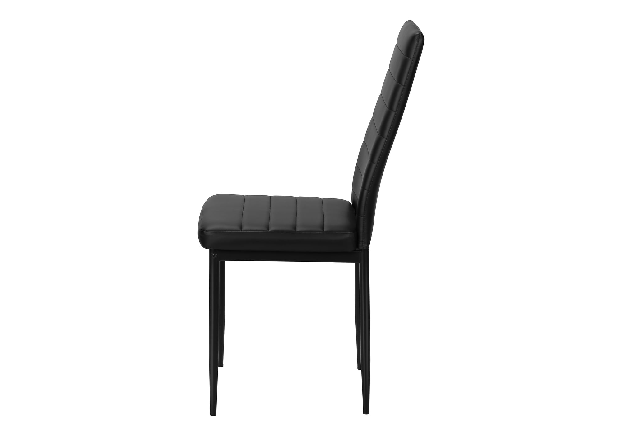 Monarch Specialties - I 1270 Dining Chair, 39" Height, Set Of 2, Side, Kitchen, Black Leather Look