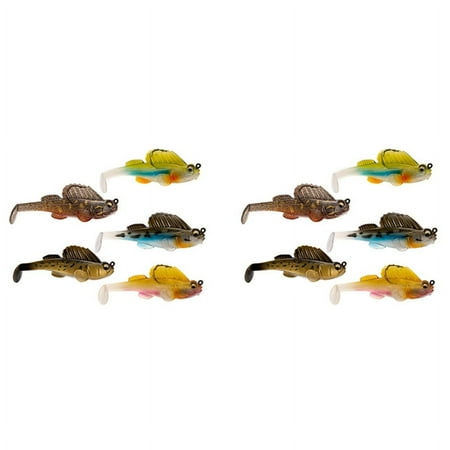 10X Soft Fishing Lure Bait Lead Jig Dark Sleeper Swimbaits Bass for Perch