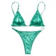 thumbnail image 4 of Gibobby Conjunto de traje de baño de bikini 2024 Traje de baño metálico de 2 piezas para mujer, conjunto de bikini con cordón triangular y falda de playa(Verde,M), 4 of 5
