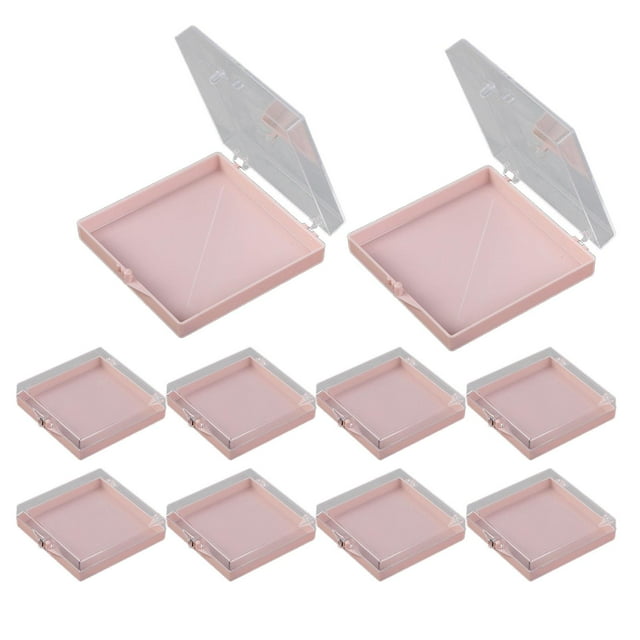 10 piezas, caja de almacenamiento de uñas a presión, soporte para exhibición de uñas, suministros para salón de uñas, uñas rosa