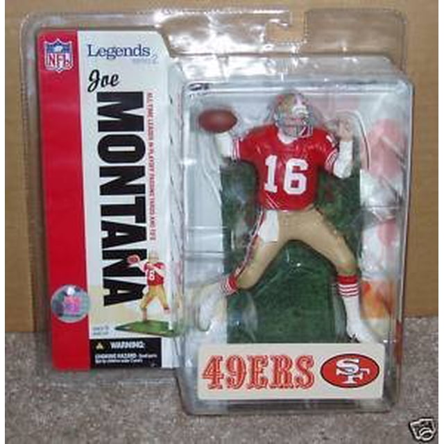 Joe Montana # 16 San Francisco 49ers Forty Niners Jersey rojo McFarlane NFL Legends Series 2 McFarlane Toys 781317601288