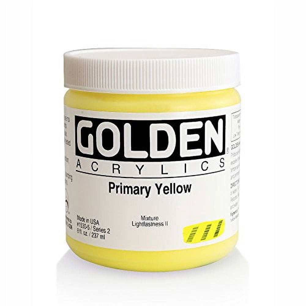Golden Heavy Body Artist Acrylics - Primary Yellow, 8 oz Jar